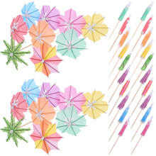 150Stk Farbige Mini-Papier- Cocktail- Und Dessertpicker