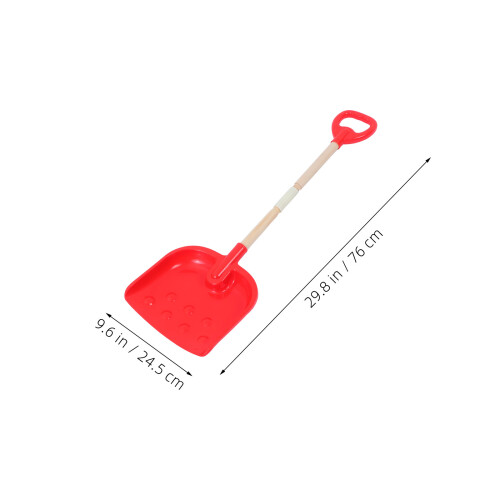 2Stk Kinder Schneeschaufel Mit Holzgriff Rote Plastik Schneeräumer 2