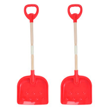 2Stk Kinder Schneeschaufel Mit Holzgriff Rote Plastik Schneeräumer