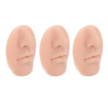 Modèle compact en silicone pour le nez avec bouche, pratique pour la pratique du stud et de la bague, 3 pièces