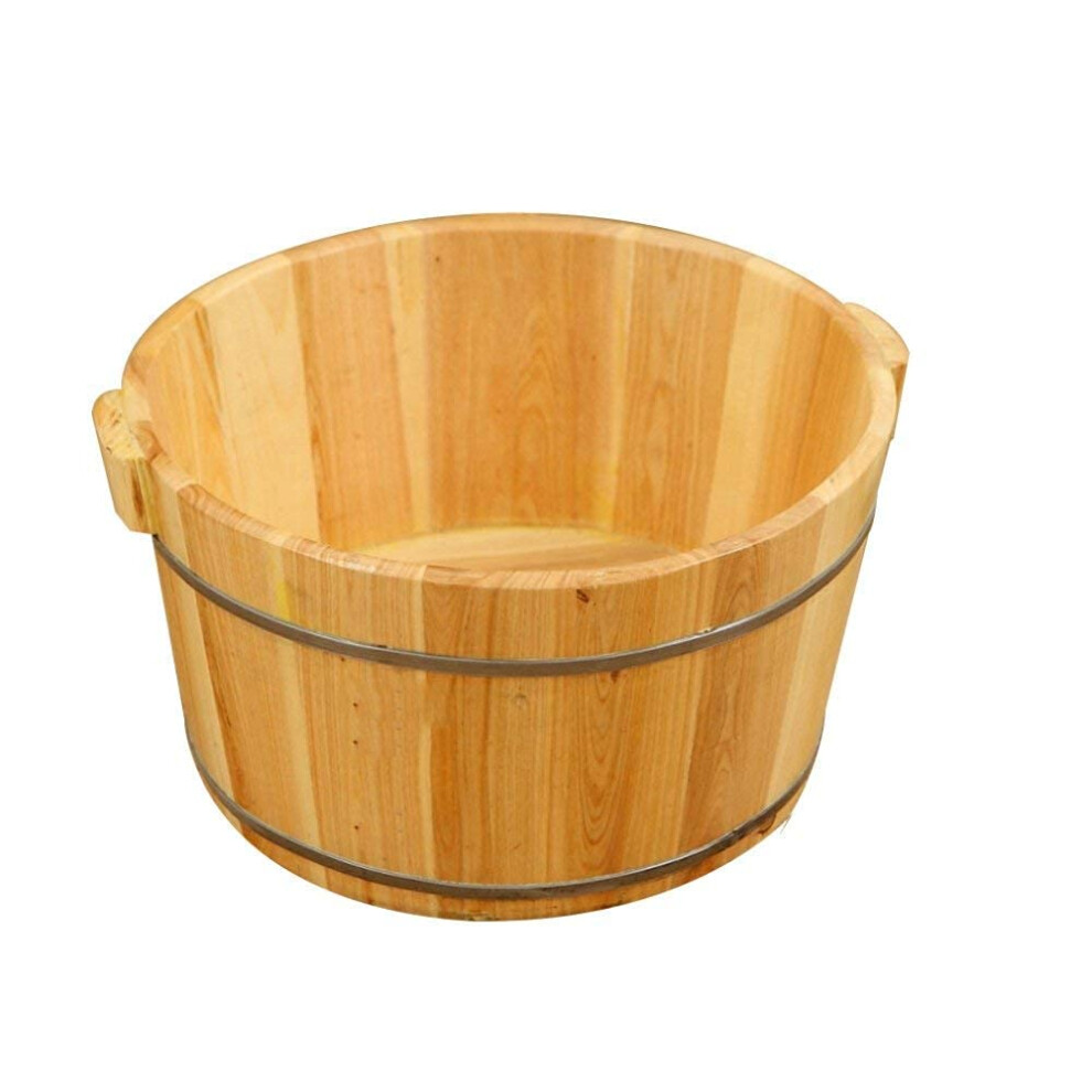 Wooden Foot Soak Tub Solid Wood Heat Retention Barrel for Home Spa and Pedicure Basin 21cm