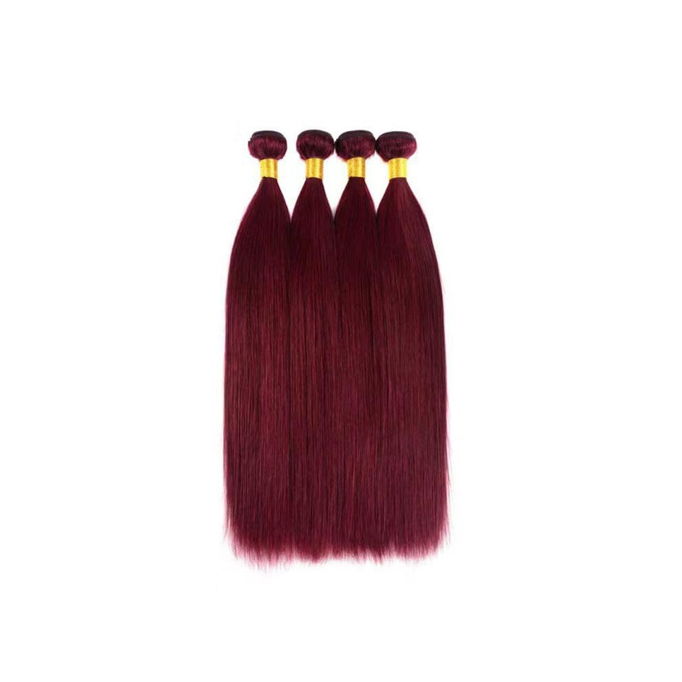 Unisex Red 16 Inch Burgundy Human Hair Bundles 99J Brazilian Virgin Hair Extensions 8A Grade Tangle