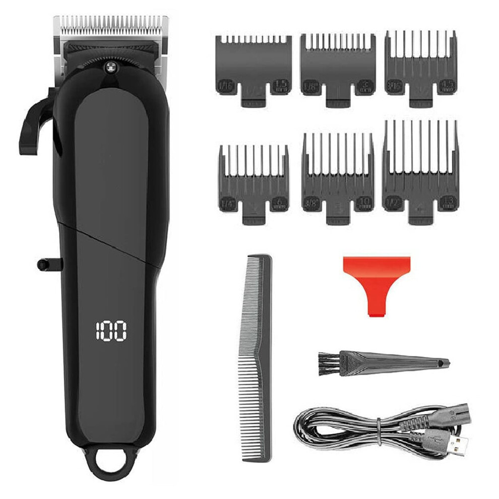 Hair Clippers for Men with Ceramic Blades, Low Noise Cordless Trimmer, LED Display, Rechargeable
