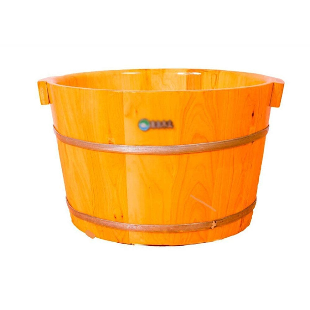 Wooden Foot Bath Basin with Heat Retention Cover, LeakResistant Cedar Tub for Full Foot Soak