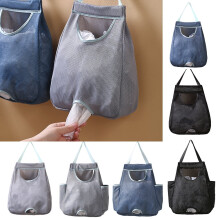 Distributeur de sacs poubelle suspendu, porte-sacs d'épicerie, sac de rangement en filet respirant, 1 pièce