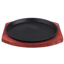 Guangmc Cast Iron Fajita Grill Plate Set Nonstick Sizzle Tray