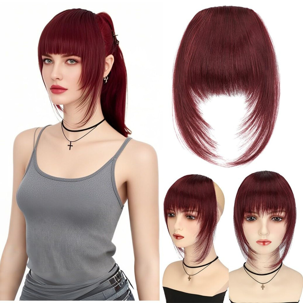 Grey Clip In Bangs Heat Resistant Synthetic Hair Fringe with Natural Sheen and Instant Volume Boost