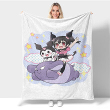 Blaincéad Kuromi Gleoite - Clúdach Lomra Te Bog Cluthar Caithimh Plush Éadrom do Leaba Tolg Tolg - 40ORL*60ORL