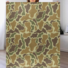 Vintage Camouflage Throw Blanket 50x60 Inches, Camo Yellow Soft Cozy Custom Lightweight Flannel Fleece, Warm Fuzzy Blanket for Couch, Bed, Sofa,