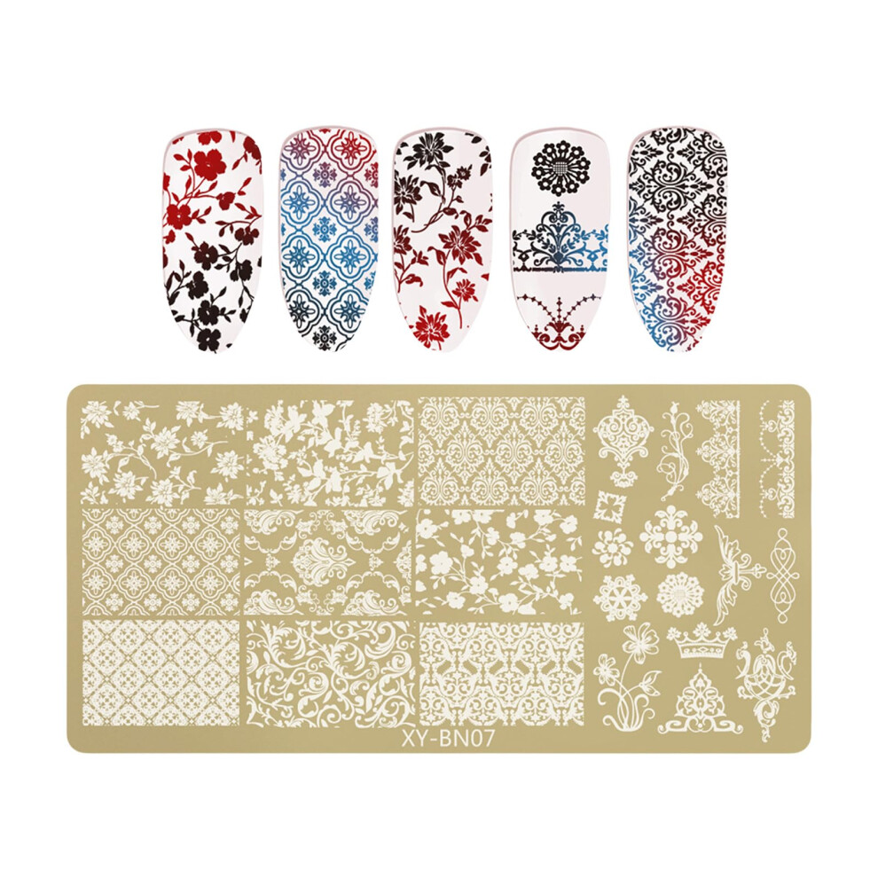 Nail Stamping Plates Stainless Steel Butterfly and Floral Template for Salon Quality Nail Art