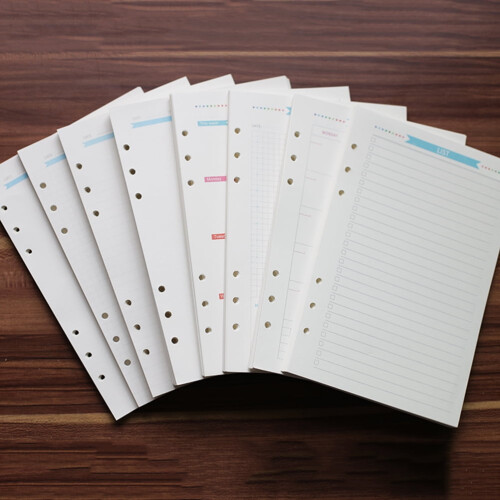 80 Sheets Size 6-Hole Paper Refills For Notebook Planner Journal Dairy (TODO Diary) 2