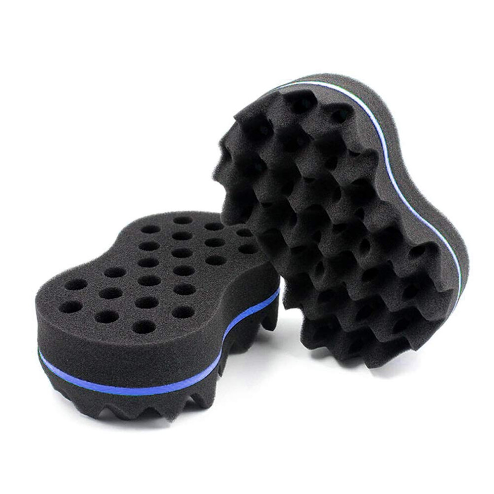 Unisex Hair Twist Sponge Brush Set With Dualsided Curl Design For Short Natural Afro Hair Styling