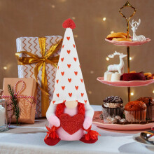 Maisiúcháin WinysinValentines Gnome Plush Lá Vailintín agus Bronntanais Vailintín Gnome Tomte Sualannach le haghaidh Maisiúcháin Lá Vailintín