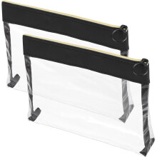 2 pezzi di trousse da toilette trasparenti TSA da un litro, compatibili con il bagaglio a mano delle compagnie aeree, pochette organizer per