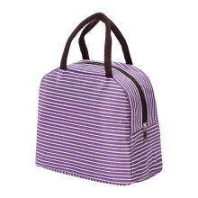 Bolsa térmica listrada Fnyoxu estilo Bento, ideal para cosméticos, compras em geral, viagens e piqueniques.