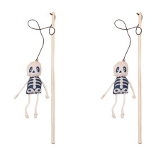 Conjunto de 2 brinquedos interativos para gatos: abóbora, fantasma e penas, ideais para ambientes internos. Compatíveis com varinhas, cordas e