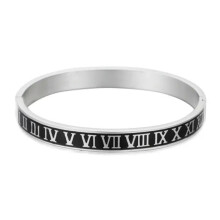 RSAMD roestvrijstalen armbanden met keizerlijke kroon, herenarmband met Romeinse cijfers - zilver