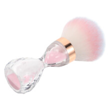 Brush Cleaner with Soft Bristle Nail Dust Brush for Quick Makeup and Nail Art Cleaning Pink