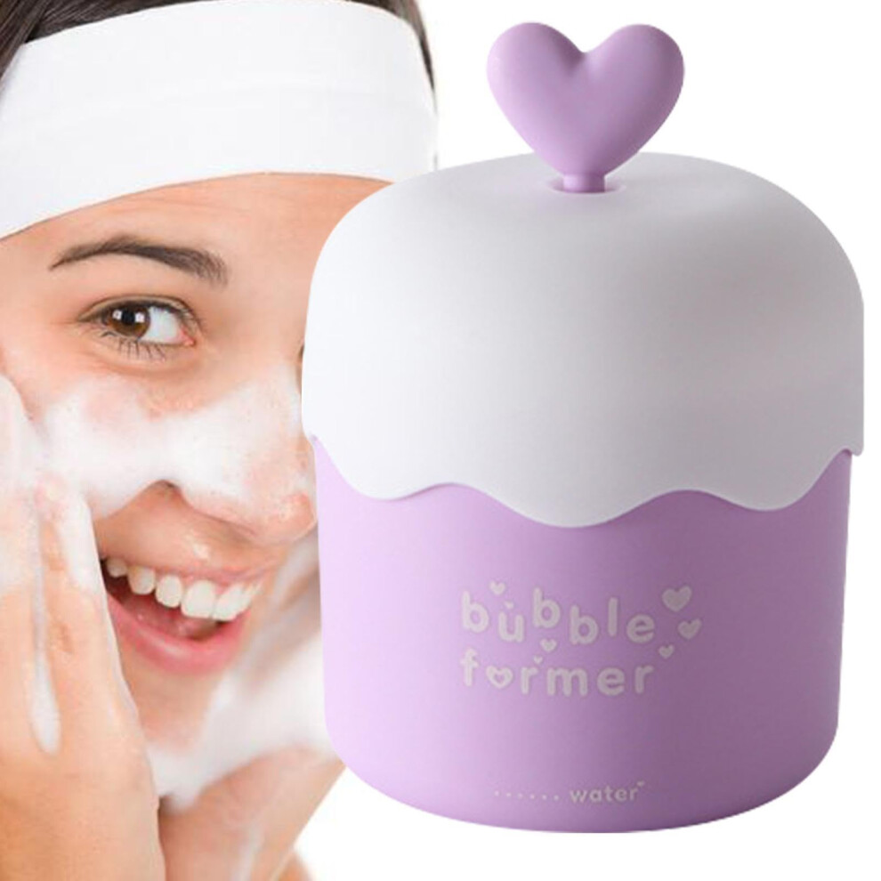 Purple Face Wash Foaming Cup With Rich Foam Generation, Travel Friendly Manual Facial Cleanser Foam Maker