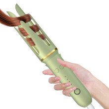 Automatic Curling Iron for Beach Waves with Ceramic Rotating Wand, AntiTangle, Auto ShutOff, Green