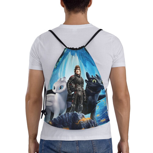 Κλασική τσάντα με κορδόνι How To Train Your Dragon, πτυσσόμενη, αθλητική, γυμναστικής, 1