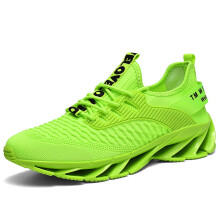 Men's Breathable Mesh Slip On Sneakers Lightweight Running Walking Casual Sports Shoes Green 6.5 UK
