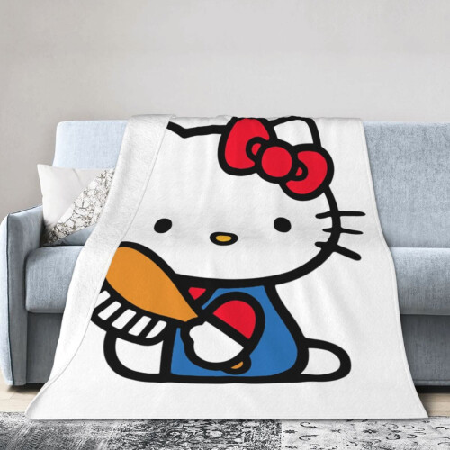 Manta Hello Kitty em Microfibra Ultramacia para Sofá e Cama (101,6 cm x 76,2 cm) 1