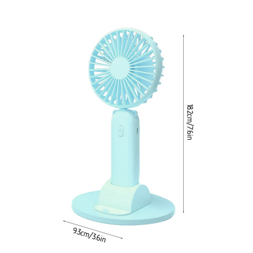 Kayannuo USB Handheld Fan - Reversible Head, 3 Speeds, Compact Foldable Design for Easy Storage (Blue) 2
