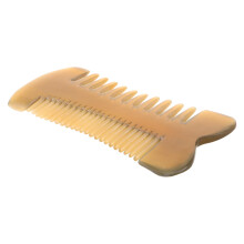 Wide Tooth Dual Sided Ox Horn Detangling Comb with Gentle Scalp Massage and Foldable Design