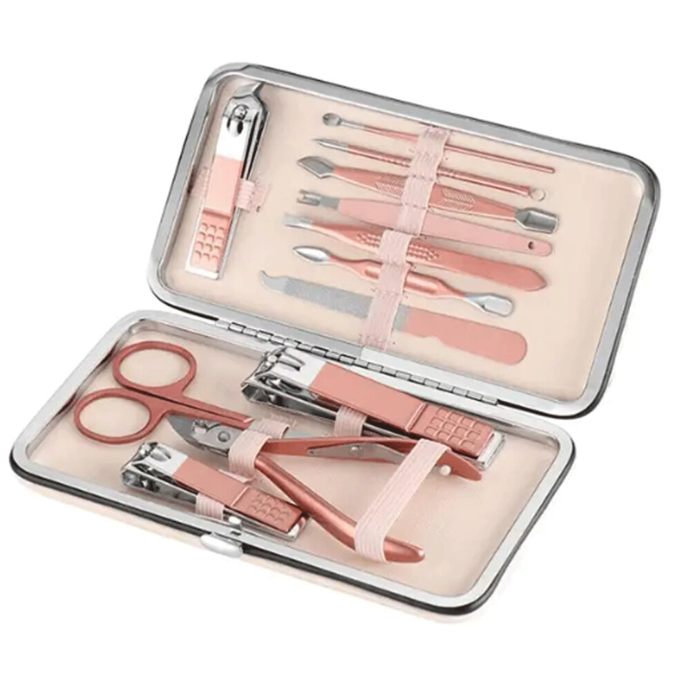 Manicure Set Stainless Steel Nail Clippers Kit with Case for Precise Trimming and Pedicure