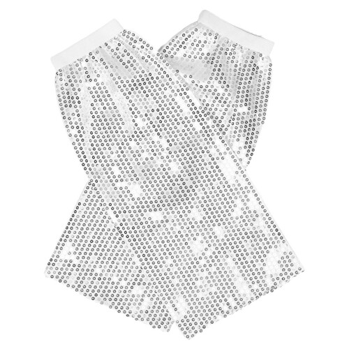 4Paare Weiße Glitzer Beinstulpen Polyester Für Bühnenauftritte 1