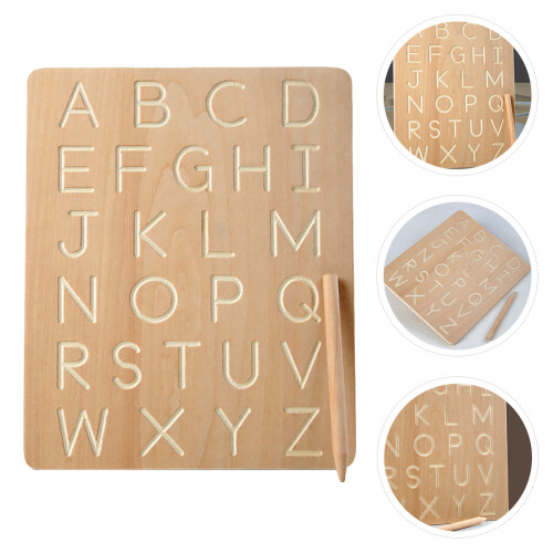 Lot Planche Bois Alphabet Jouet Éducatif Lettres 2