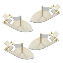 4 pièces – Bateau en bois à , kit peinture DIY matériaux naturels