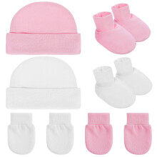 6Ensembles Ensemble Bonnets Et Moufles Bébé Coton