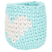 2St Praktische Hemelsblauwe Gebreide Glazen Cup Sleeves Met Hartmotief