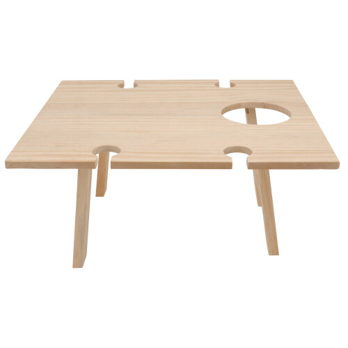 3Pièces Table Portable En Bois Pliable Pour Camping Vin 1