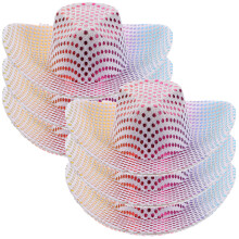 6Stk Mehrfarbige Mini Hüte Aus Polyester Süße Puppenaccessoires