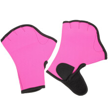 1Paire Mitaines De Natation Ajustables En Nylon Rose Pour Entraînement