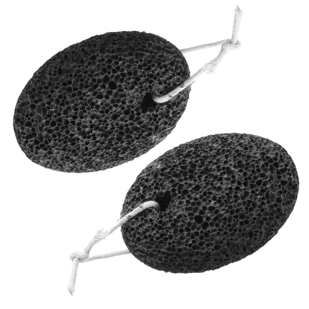 2pcs Pumice Stone Foot Scrubber with Rope Natural Callus Remover for Home Pedicure