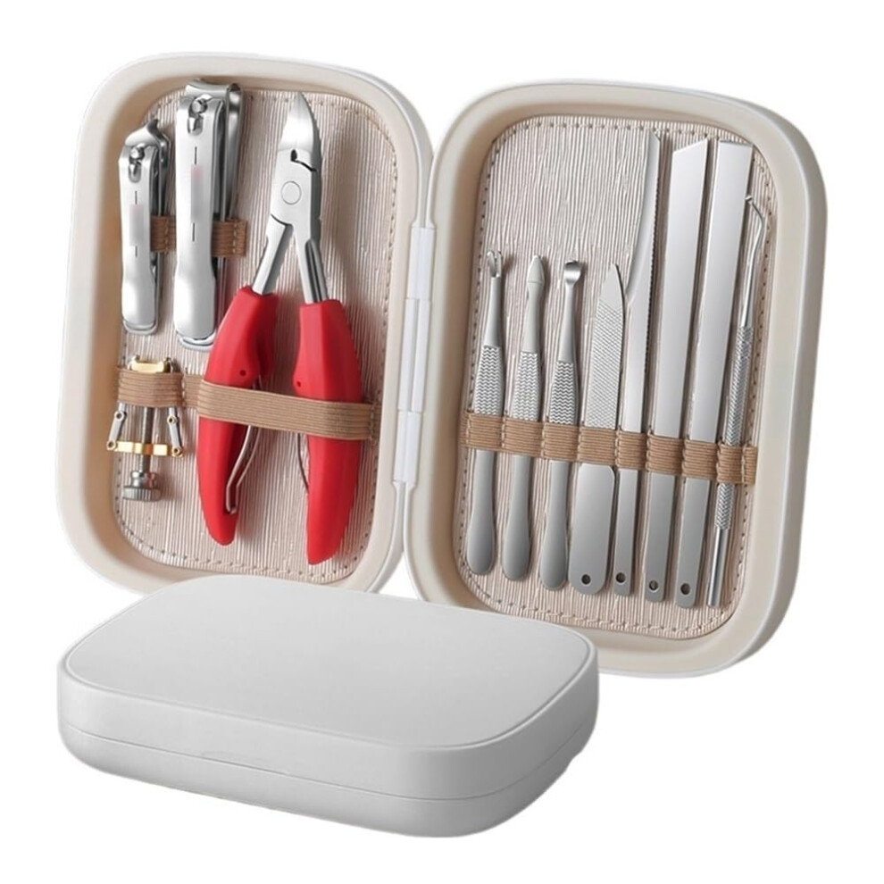 Nail Clippers Set 12pcs Stainless Steel Manicure Pedicure Kit with Ergonomic Grip for Travel