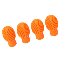 4 pezzi di bacchette da batteria in silicone arancione con punta silenziosa da 32 mm