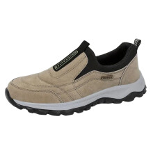 Men's Hiking Shoes Breathable Slip On Lightweight Cushioning Trainers for Outdoor Walking Beige
