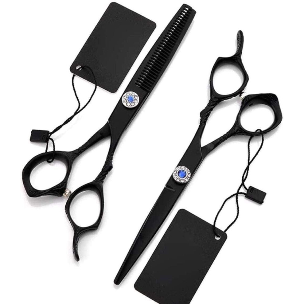 Professional Hairdressing Scissors Set with Ergonomic Handle, 6in Cutting and 5.5in Thinning Blades