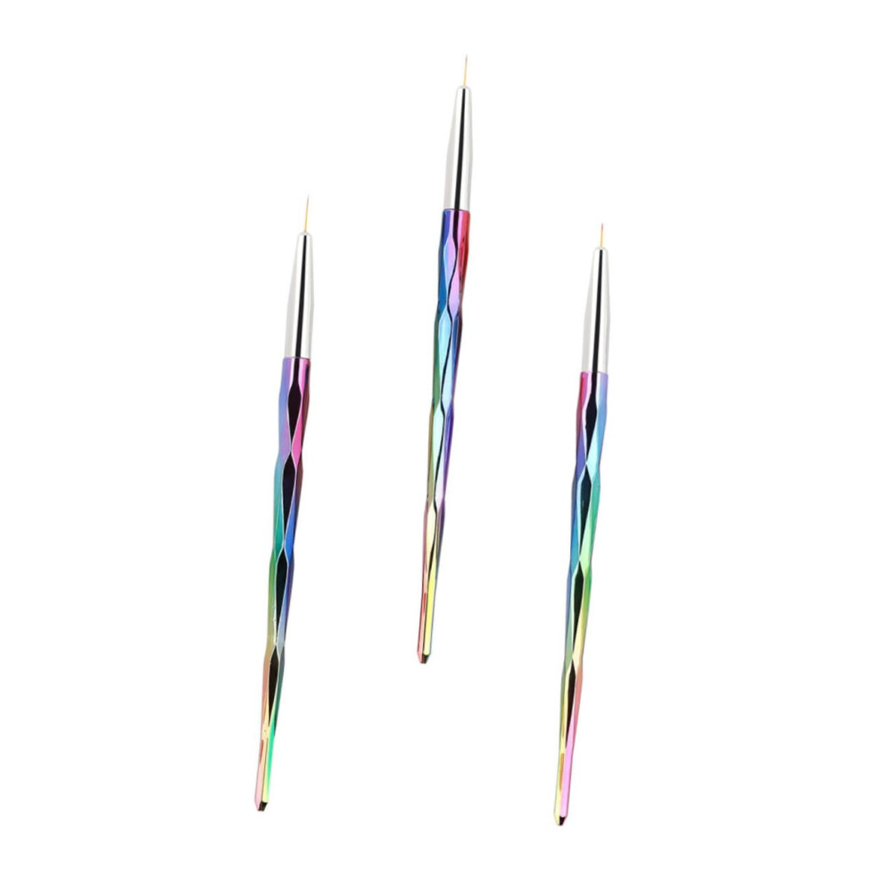 3pcs Nail Art Brush Set with Precision Fine Tip Professional Nail Painting Pen for DIY Manicure