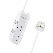 PARTH 3m Extension Lead Surge Protection 2 Gang Pl