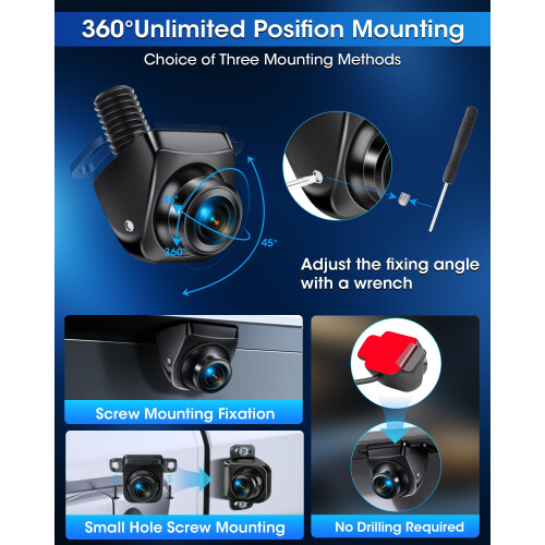 Reversing Camera【3 Mounting Methods】360 Rotatable 2