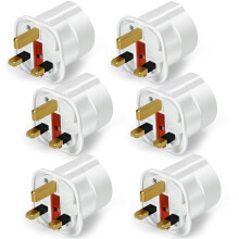 VGUARD European to UK Plug Adapter 6 Pack (NOT for