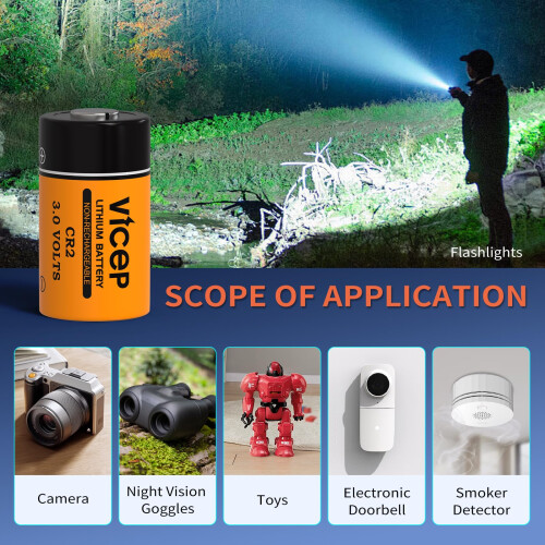 ViCep 6-Pack CR2 Battery 3V Lithium Batteries 850m 2