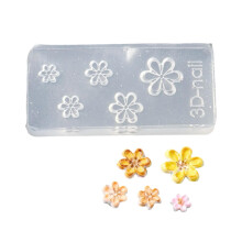 Nail Art Silicone Mold with Flower Designs, Flexible DIY Plumeria Manicure Decoration Stencil