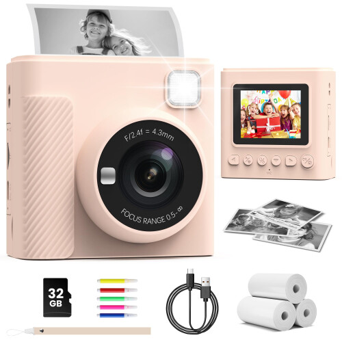 TIATUA Kids Camera Instant Print, 2.4'' Instant Ca
